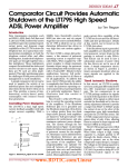 Sep 1999 Comparator Circuit Provides Automatic Shutdown of the LT1795 High Speed ADSL Power Amplifier