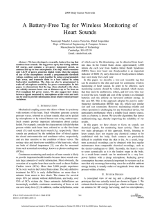 A Battery-Free Tag for Wireless Monitoring of Heart Sounds