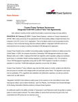 Cooper Power Systems Announces Integrated Volt/VAR Control Field Trial Agreements 2/22/10 Read more