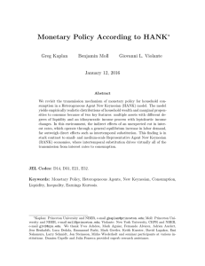 "Monetary Policy According to HANK"