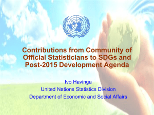 Contributions from Community of Official Statisticians to SDGs and Post-2015 Development Agenda
