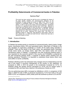 Profitability Determinants of Commercial banks in Paksitan