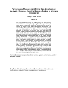 Performance Measurement Using Data Envelopment Analysis: Evidence From the Banking System in Vietnam (1990-2010)