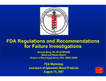 FDA Regulations and Recommendations for Failure Investigations