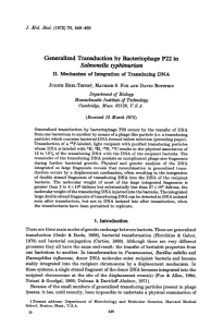 Generalized Transduction by Phage P22 in Salmonella typhimurium. II. Mechanisms of Integration of Transducing DNA.