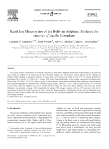 Garzione, C. N., P. Molnar, J. C. Libarkin, and B, MacFadden (2006), Rapid Late Miocene rise