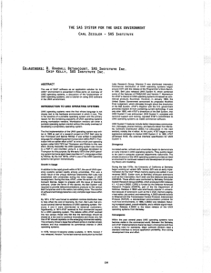 The SAS System for the UNIX Environment