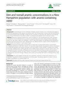 Diet and toenail arsenic concentrations in a New water