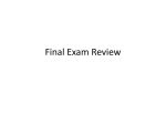 Final Exam Review