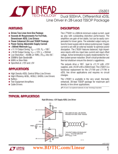 LT6301 - Dual 500mA, Differential xDSL Line Driver in 28-Lead TSSOP Package