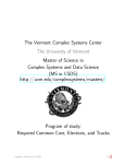 The Vermont Complex Systems Center Master of Science in (MS in CSDS)