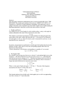 Undergraduate Project in Physics Alon Grubshtein Guided by Prof. Eduardo Guendelman