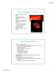 Life of the Sun—15 Oct 10/15/2010