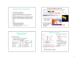 Missouri Club for Homework 1 The Electromagnetic Spectrum