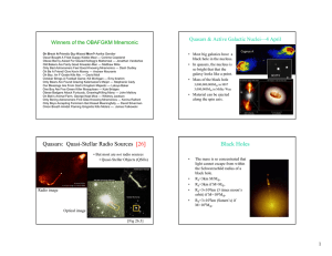 Winners of the OBAFGKM Mnemonic Quasars &amp; Active Galactic Nuclei—4 April