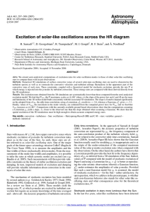 Astronomy Astrophysics Excitation of solar-like oscillations across the HR diagram &amp;