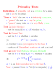 Primality Tests (2pp.)