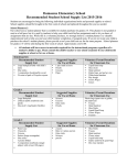 Damascus Elementary School Recommended Student School Supply List 2015-2016