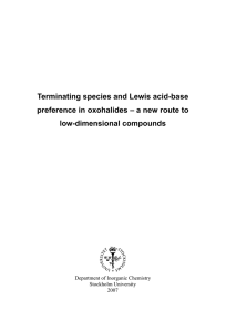Terminating species and Lewis acid-base low-dimensional compounds