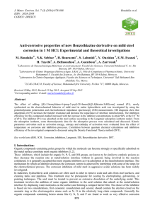 Anti-corrosive properties of new Benzothiazine derivative on mild steel