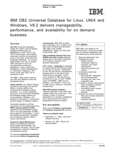 IBM DB2 Universal Database for Linux, UNIX and