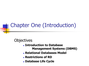 Chapter One (Introduction) Objectives