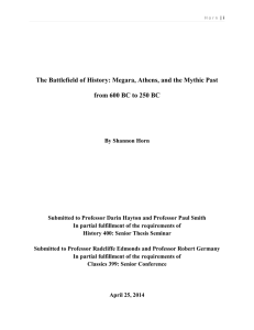 The Battlefield of History: Megara, Athens, and the Mythic Past