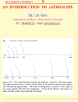 AN INTRODUCTION TO ASTRONOMY Dr. Uri Griv Department of Physics, Ben-Gurion University