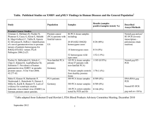 Table of Published Studies on XMRV and pMLV Findings in Human Diseases and the General Population
