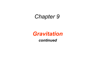 Chapter 9 Gravitation continued