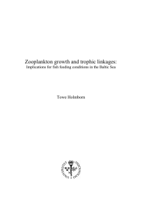 Zooplankton growth and trophic linkages: Towe Holmborn