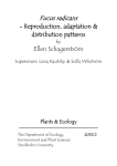 Fucus radicans - Reproduction, adaptation &amp; distribution patterns Ellen Schagerström
