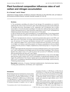 Plant functional composition influences rates of soil carbon and nitrogen accumulation