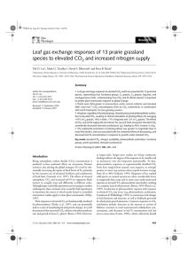 Leaf gas exchange responses of 13 prairie grassland