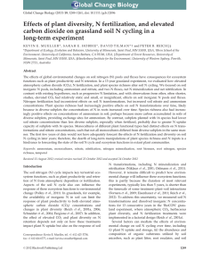 Effects of plant diversity, N fertilization, and elevated