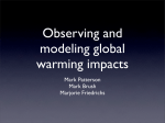 "Observing and Modeling Global Warming Impacts"