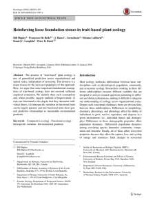 Reinforcing loose foundation stones in trait‑based plant ecology