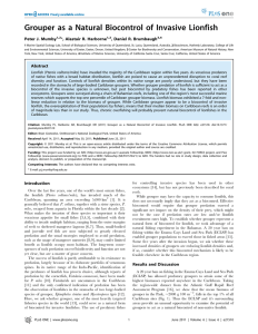 Grouper as a Natural Biocontrol of Invasive Lionfish Peter J. Mumby *