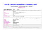 Center for Community-Based Resource Management (CBRM) CBRM Database