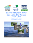 Lake Champlain 2010: Our Lake, Our Future June 7- 8, 2010