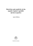 Metal fate and sensitivity in the aquatic tropical vegetable Ipomoea aquatica