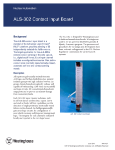 ALS-302 Contact Input Board Nuclear Automation Background