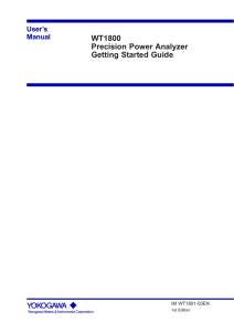 WT1800 Precision Power Analyzer Getting Started Guide User’s