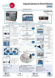 LIMEL Integrated Laboratory for Electrical Machines Laboratory structure