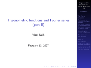 Trigonometric functions and Fourier series (Part 2)