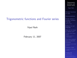 Trigonometric functions and Fourier series (Part 1)