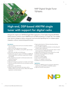 High-end, DSP-based AM/FM single tuner with support for digital radio TEF664x