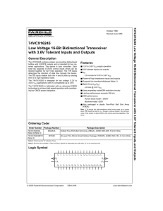 74VCX16245 Low Voltage 16-Bit Bidirectional Transceiver with 3.6V Tolerant Inputs and Outputs 7