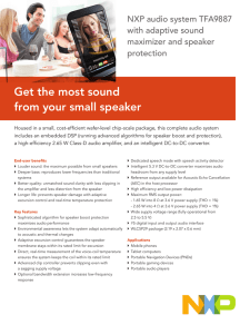 Get the most sound from your small speaker NXP audio system TFA9887