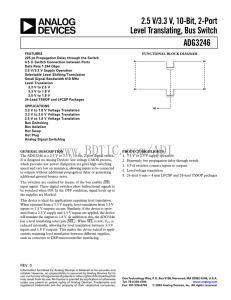 2.5 V/3.3 V, 10-Bit, 2-Port Level Translating, Bus Switch ADG3246